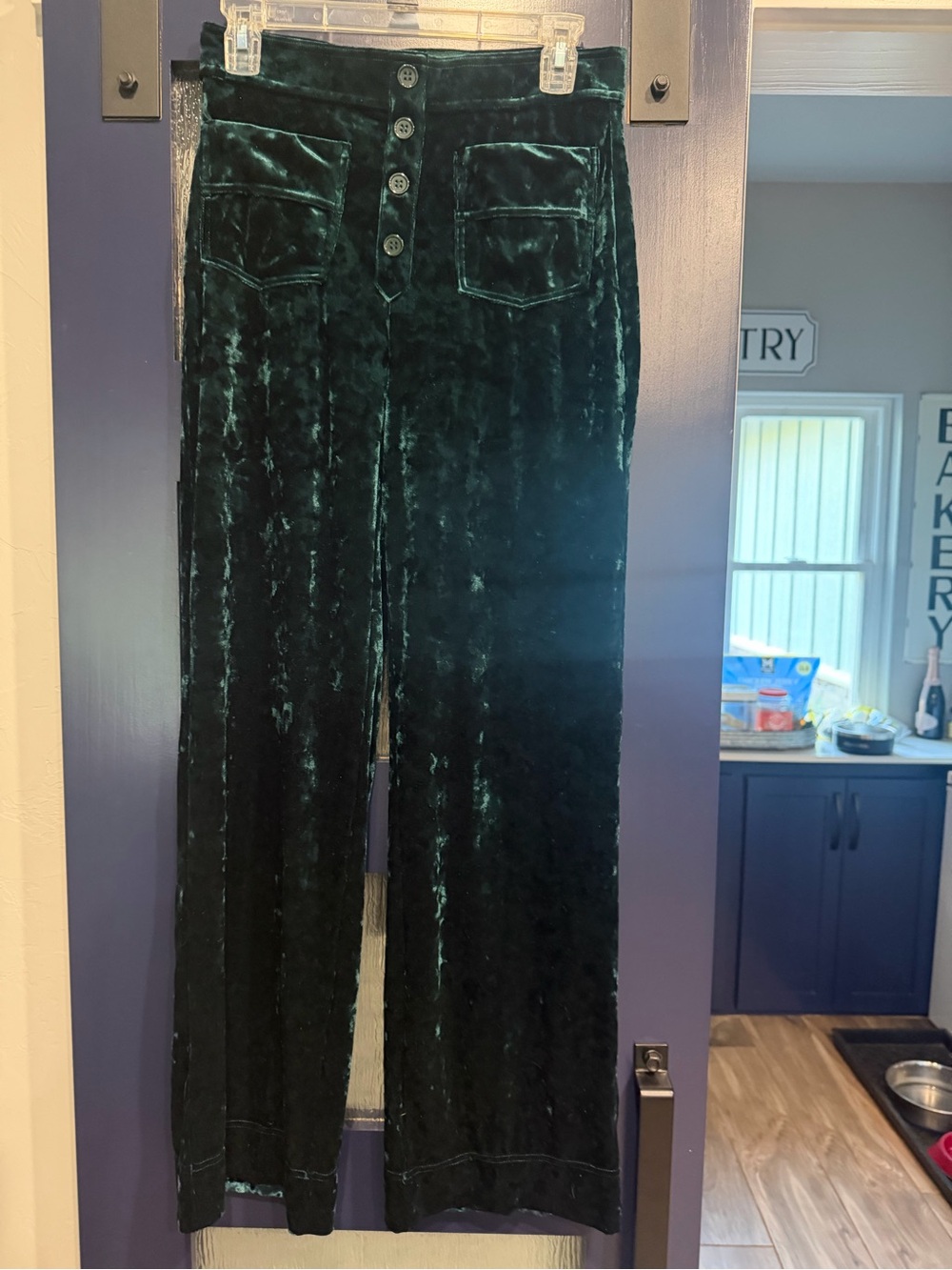 HALARA Emerald Green Velvet Waistband Leggings